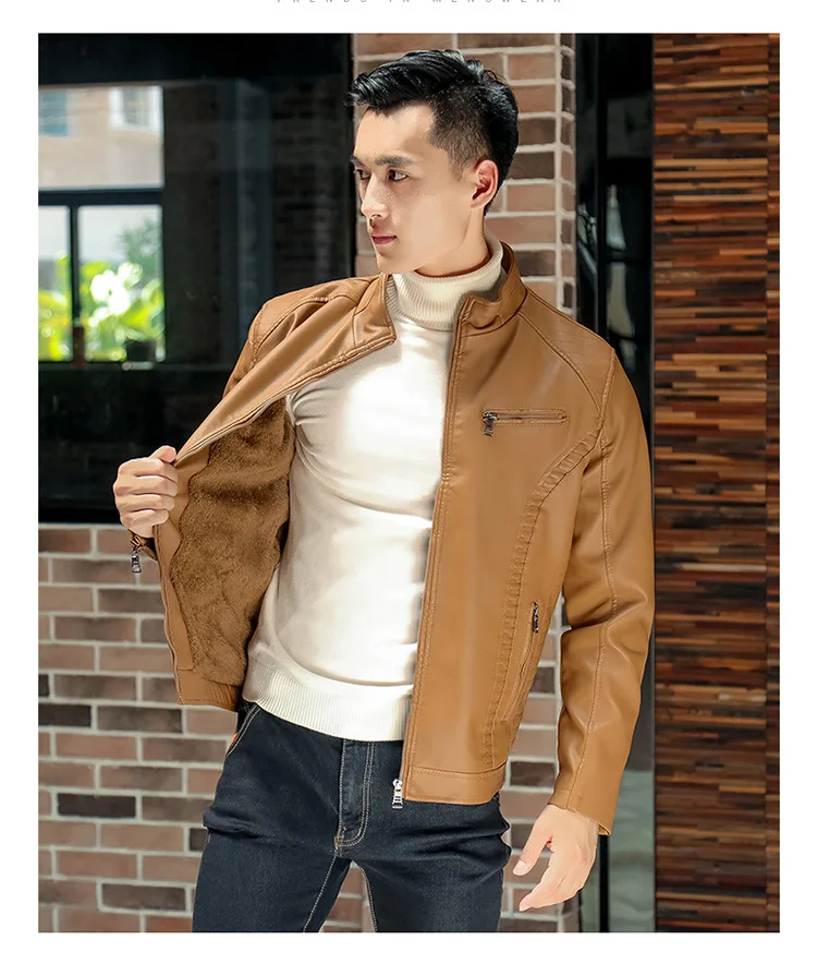 AliExpress из искусственной кожи осенне-зимняя мужская куртка кожаное пальто плюс бархатное моющееся кожаное пальто