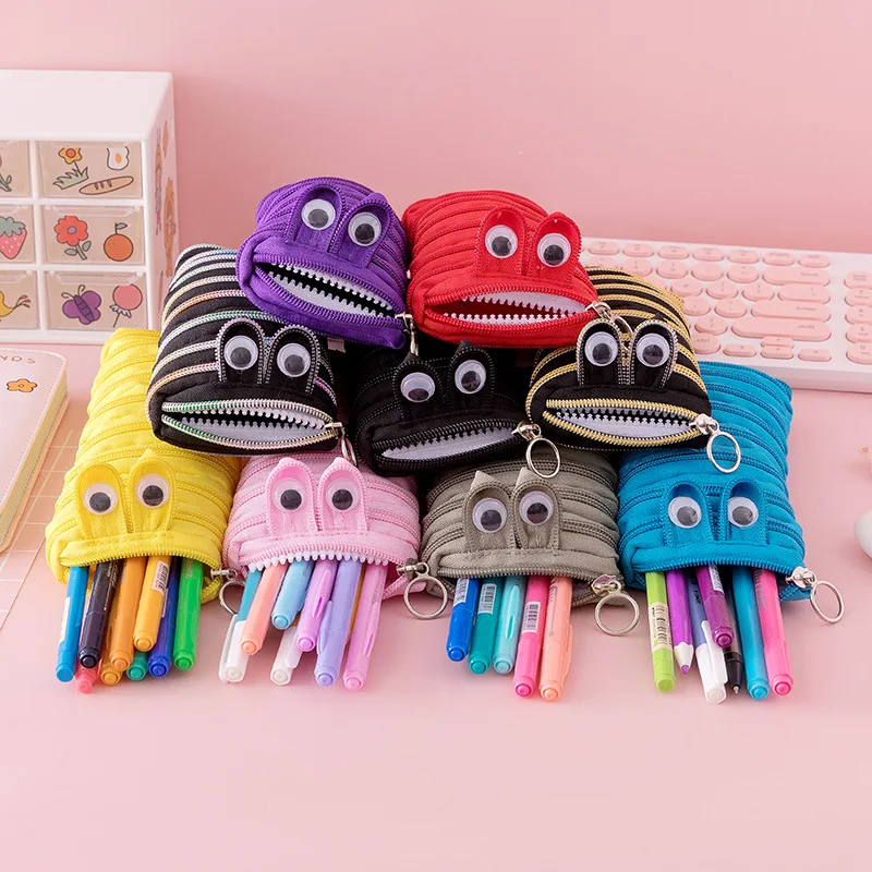 Creative caterpillar zipper pencil case cute animal pen case