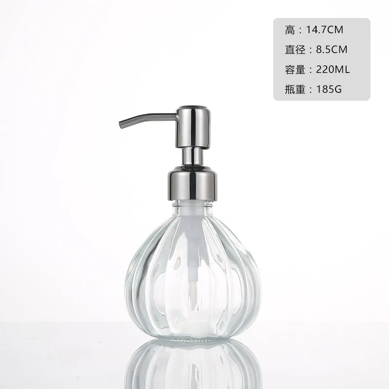 Clear Glass Soap Dispenser with Soap Pump Gold Hand Liquid Soap Saver Hand Sanitizer Holder Glass Lotion Dispenser - Цвет: silver 220ml A