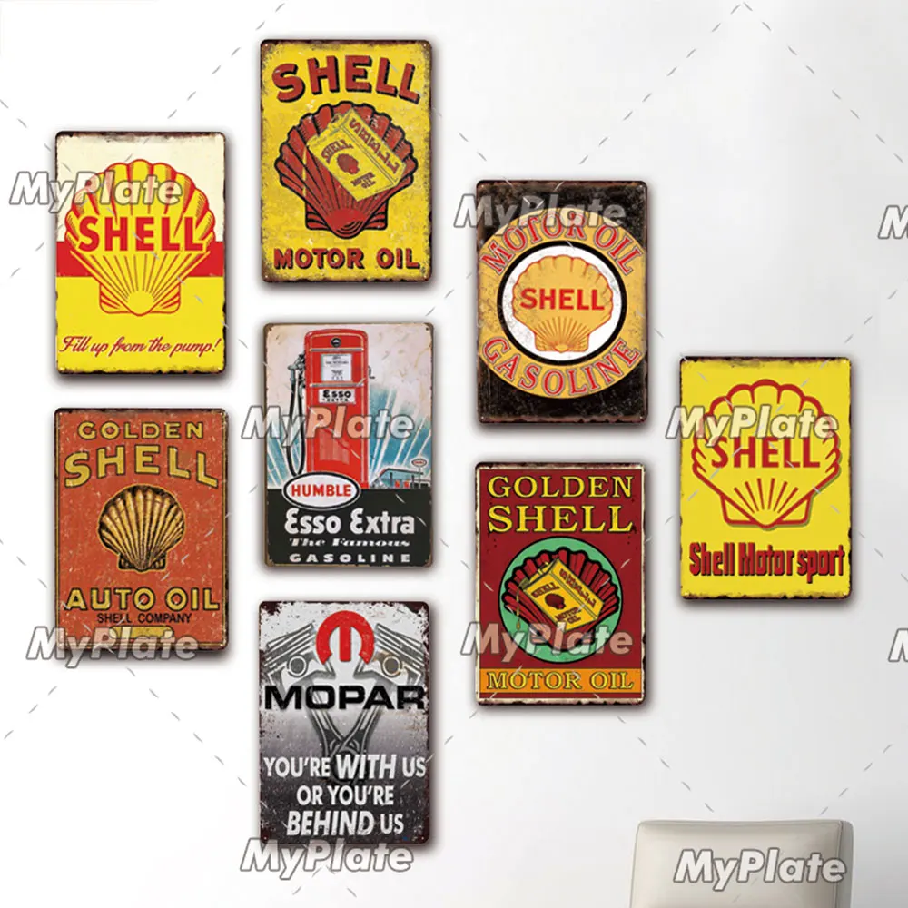 Винтажный металлический знак Motor Oil для фотографий Настенный декор