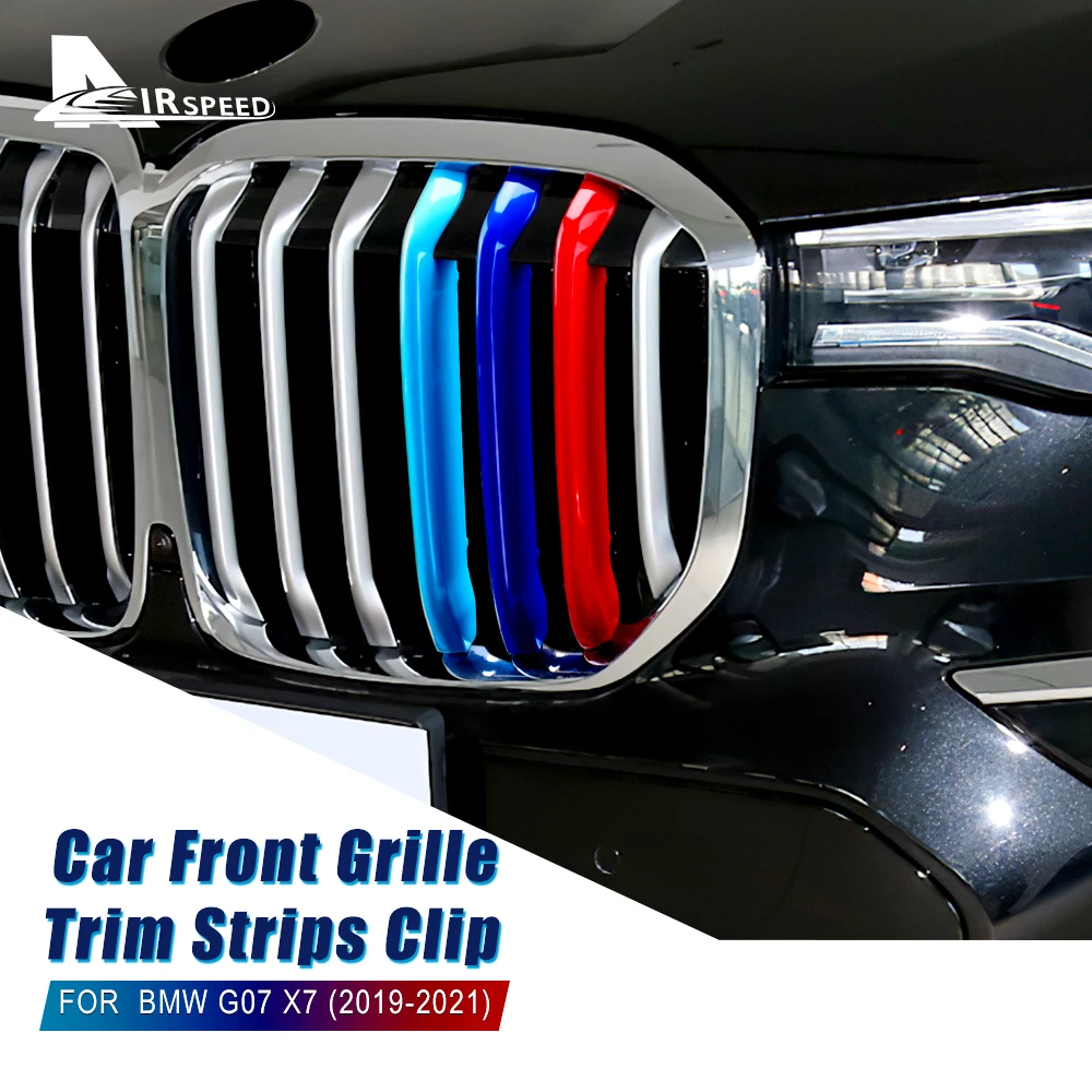 

for BMW X7 G07 2019 2020 2021 Car Front Grill Stripes Covers Clips Motorsport Decorations Trim Stickers Accessories Car-styling