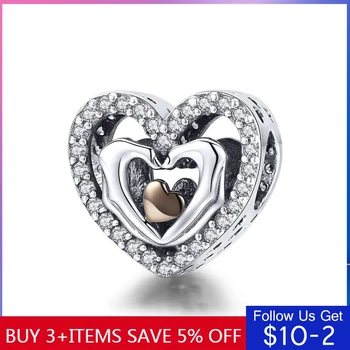 

CodeMonkey Love Collection Romantic 925 Sterling Silver Finger Love Heart Charm Beads fit Necklaces Jewelry Accessories CMC934