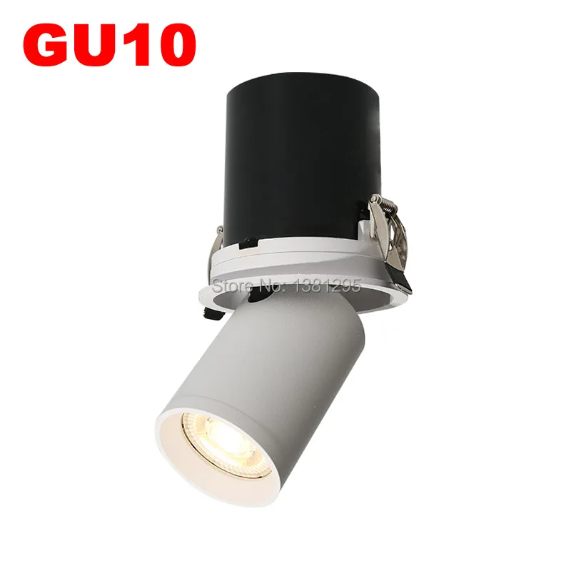 US $22.32 Rotatable Angle LED Recessed Downlight GU10 Ceiling Spot Light Fixture Adjustable GU 10 Fitting White Black Replacement Bulb