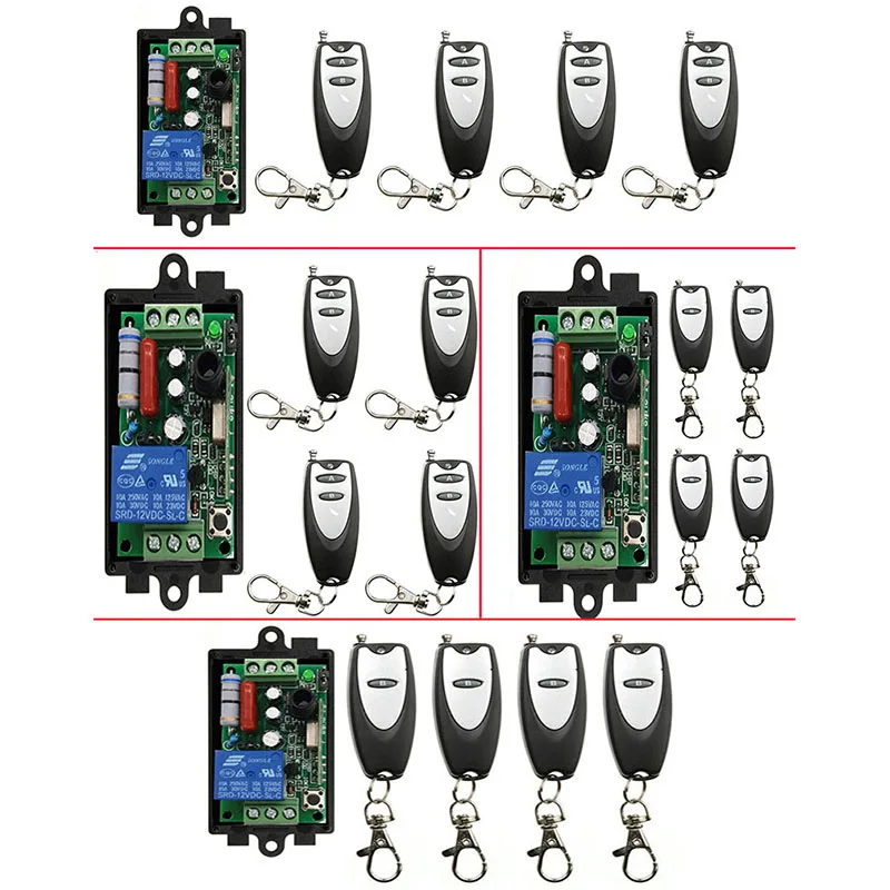 

AC 220 V 1CH 10A Relay RF Wireless Remote Control Switch Wireless Light Switch ; Receiver+Transmitter Garage Door lamp/ window