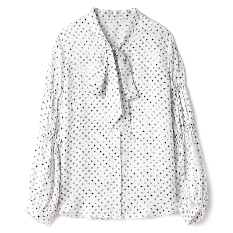 Spring Autumn Office Lady Real Silk Blouse Elegant