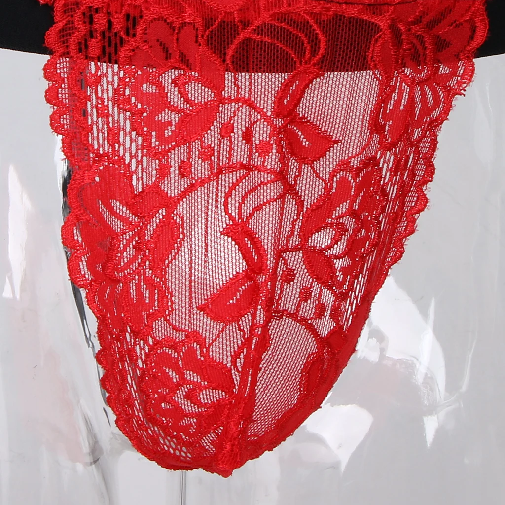 Men's Sexy Lace Panties Pouch Briefs Underwear Bikini G-string Thongs for Man