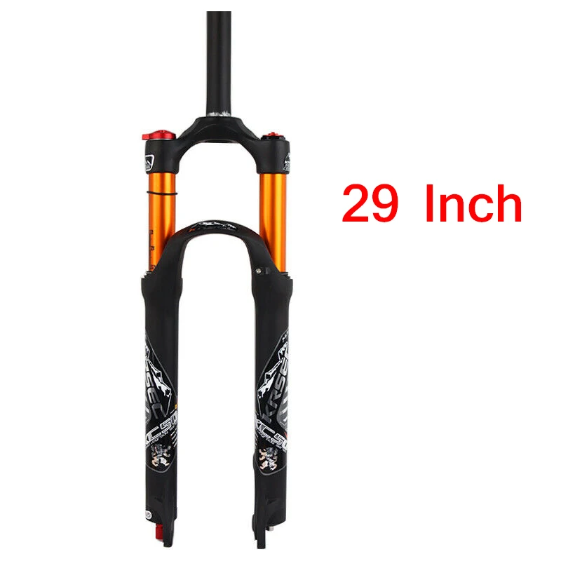 29 inch MTB велосипедный воздушный амортизатор вилки 26/27. 5/2" Подвеска вилка 1-1/8 без резьбы отскок отрегулировать горный велосипед тормозные вилки - Цвет: 29 inch