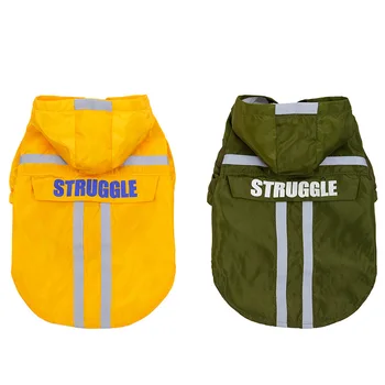 

Pet Dog Raincoat S-XXL Waterproof Rain Coat For Small Dogs 4-strips Reflective Rainwear For Bichon Bulldog Raincoat with Pocket