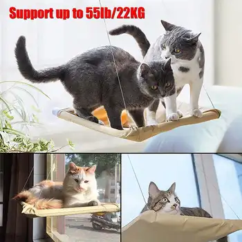 

Cute Pet Hanging Beds Bearing 20kg Cat Sunny Seat Window Mount Pet Cat Hammock Comfortable Cat Bed Soft Pet Bed