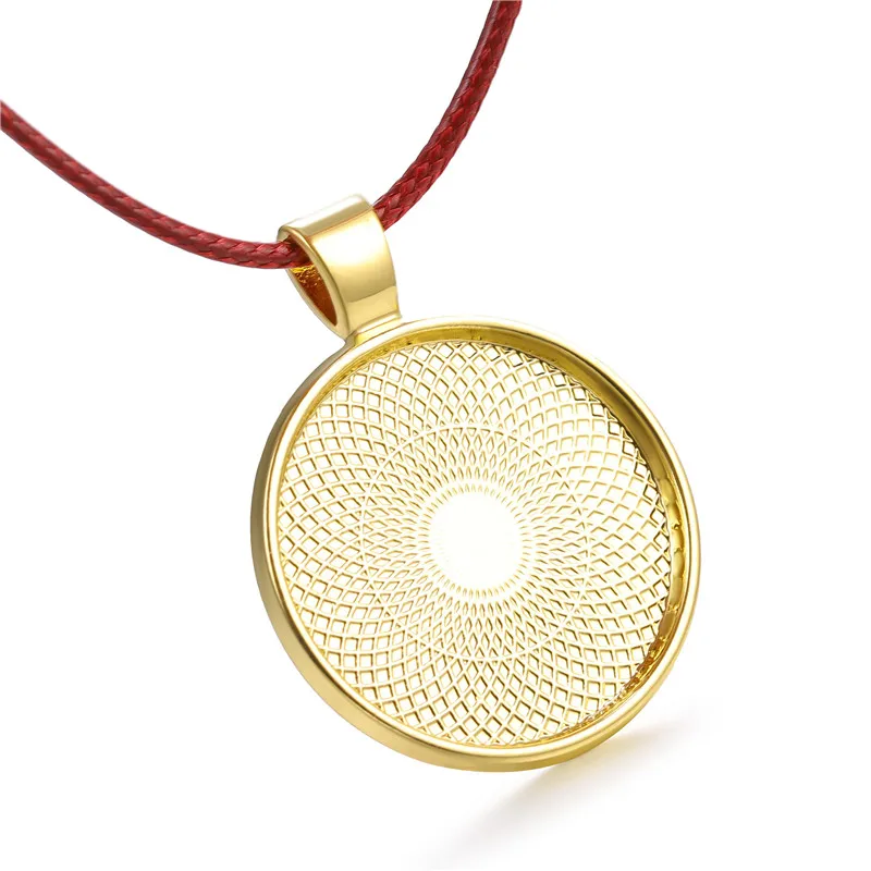 JUYA 1/5/10 шт 25 мм Кабошон ободок для камеи ободок пустой 45 мм Натуральная Кожа Веревка для Для женщин Для мужчин Цепочки и ожерелья подвеска «сделай сам» для изготовления ювелирных изделий - Цвет: Gold