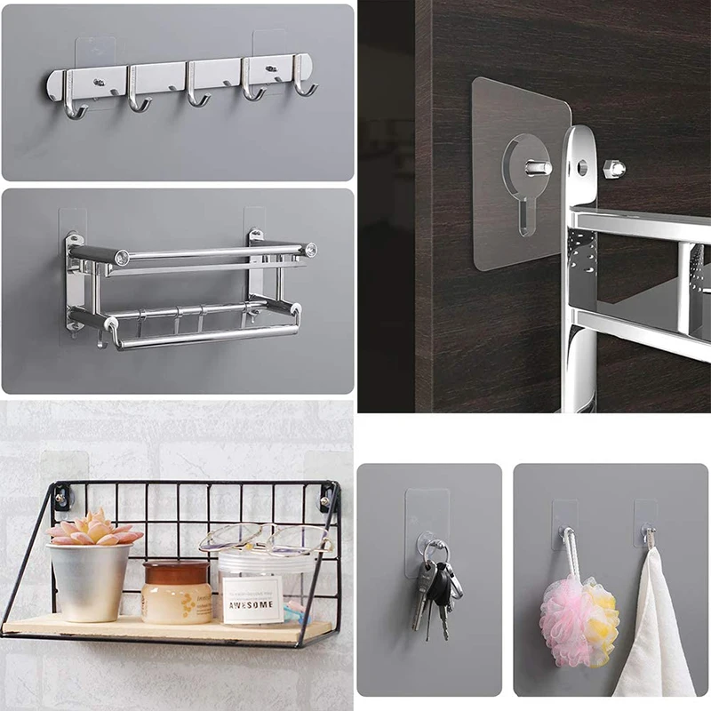 Picture Hanging Hook Adhesive Wall Hook Self Adhesive Hooks Wall Mount Hooks 10pcs Punch Free Screws Hanger Non-Marking Screw Stickers Wall Picture Hardwall Drywall Picture Hanging Kit Traceless Sticker