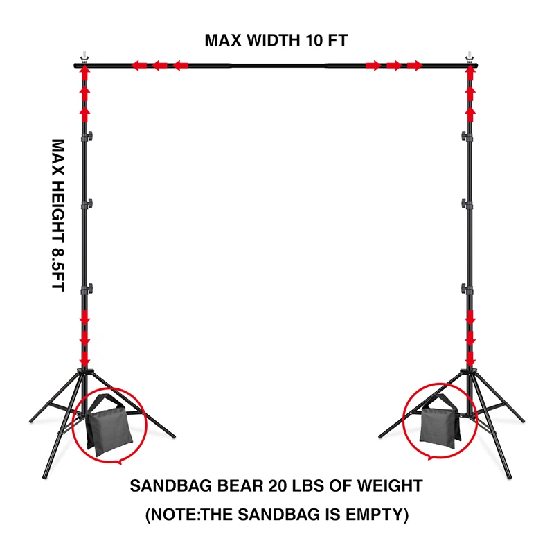  Photography Studio Backdrops Stand Portable Background Support kit for Photo Studio Muslin Backdrop