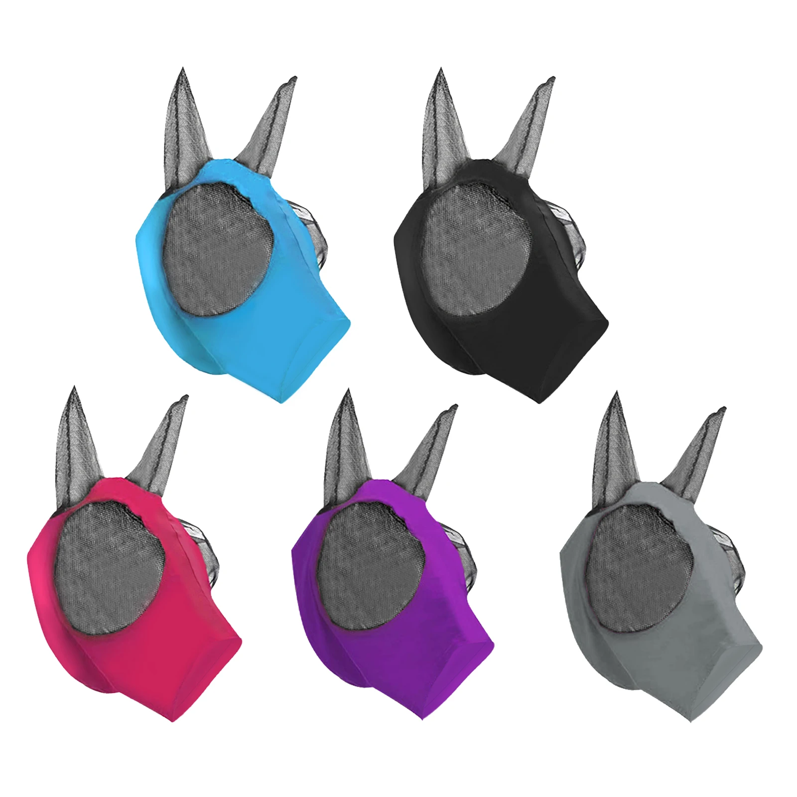Horse Fly Mask Stretchable with Ears Anti UV Air flow Prevents Bugs Insects Files Bites Mosquitoes | Спорт и развлечения