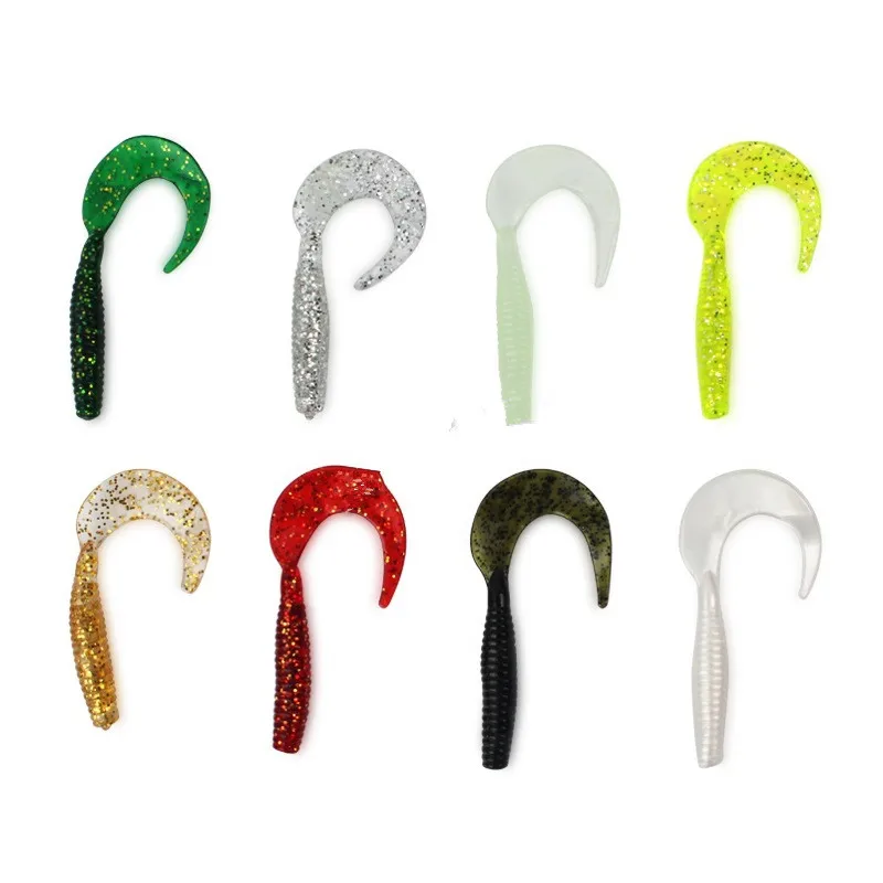 

1pc Fishing Lures 3.5g8cm Wobblers Carp Curly Fishing Soft Bait Swimbait Tail Grub Lures Silicone Artificial Fishing Accessories