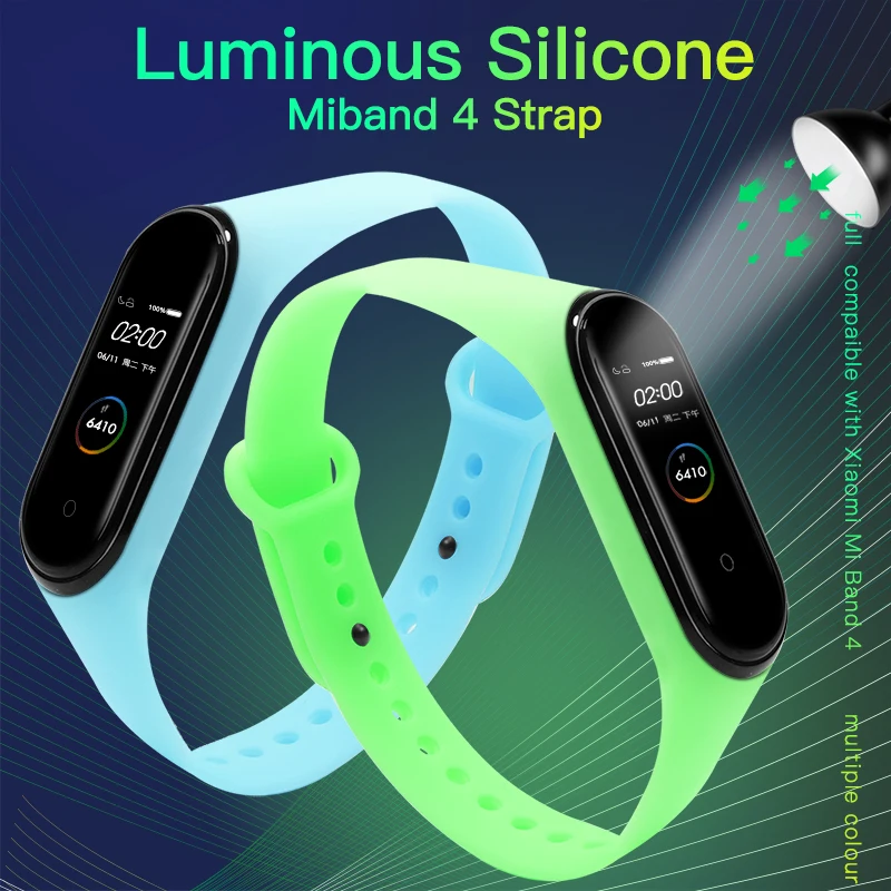 BOORUI Pre mi um Lu mi nous mi band 4 ремешок mi 4 Часы-ремешки ночник сменный ремешок на запястье для Xiao mi band 4 smartband