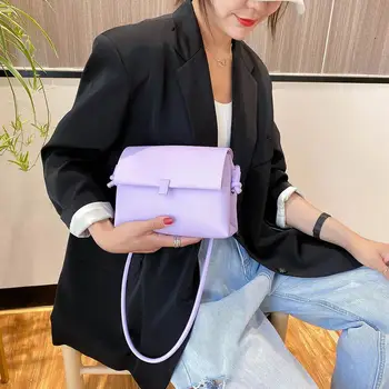 

Fashion Woman Shoulder Bag PU Leather Flap Bags Youth Ladies Small Square Bag light Wild Female Daily Messenger Bag 2020