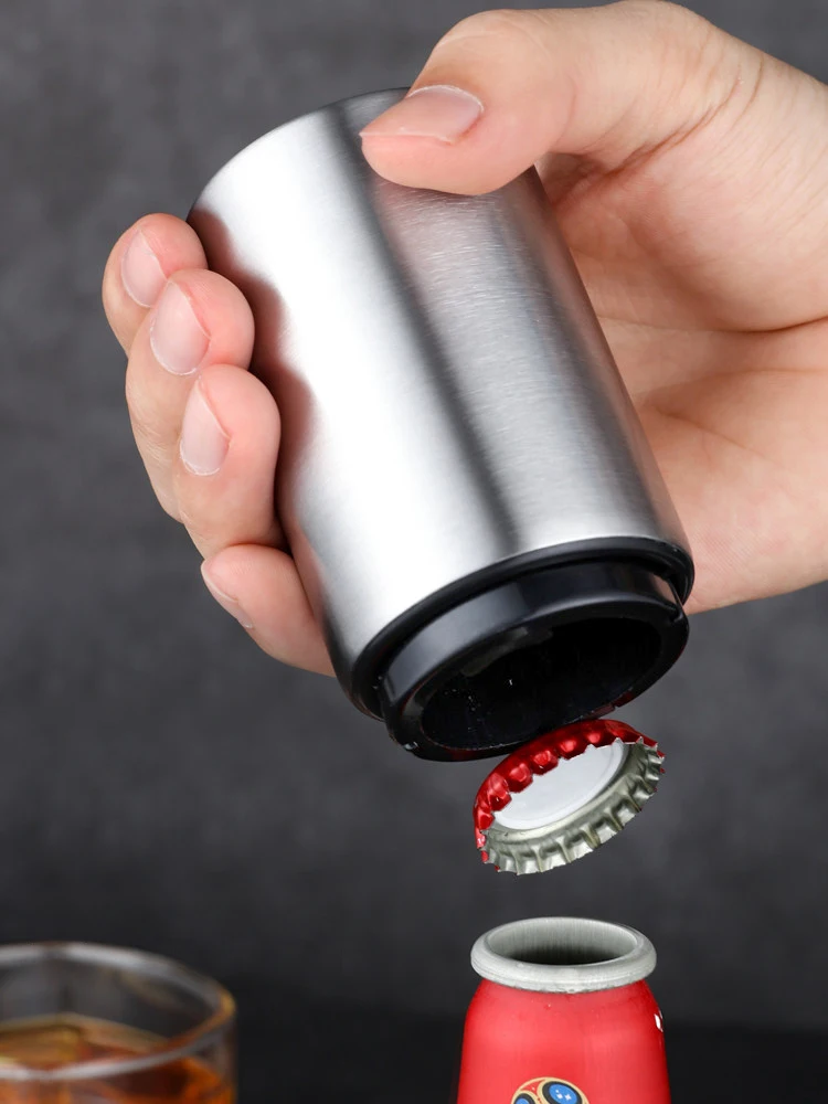 

Kitchen Stainless Steel Creative Bottle Opener Press Type Beer Opener Automatic Magnetic Beer Openers Bar Wine Opener Tool
