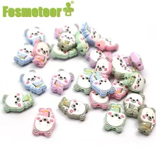 

Fosmeteor 5pcs Mini Baby Silicone Bear Beads Cartoon Animal DIY Pacifier Chain Baby Silicone Teether Rodent Molar Toy BPA-Free