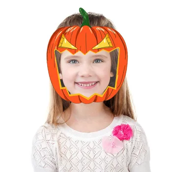 

1 PC 3D Cartoon Transparent Full Face Shields Halloween Mask Pumpkin Child Kids Boy Girl Cartoon Face Shields With Elastic Band