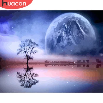 

HUACAN DIY Pictures By Number Tree Kits Home Decoration Painting By Number Sky Drawing On Canvas HandPainted Painting Art Gift