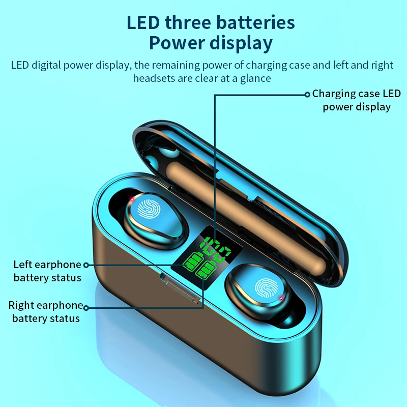 TWS Bluetooth Headphone Wireless Sports Earphone Mini Gaming Headset with Mic Waterproof Earbuds for Xiaomi Huawei Oppo Iphone