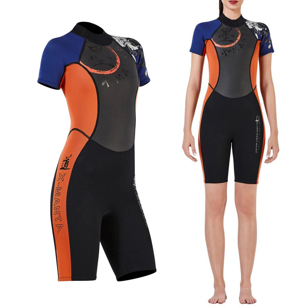 Hoe dan ook Goed opgeleid onderpand 1.5Mm Neopreen Vrouwen Duiken Wetsuit Kajak Surfen Shorty Duik Pak Shorts  Jumpsuit Terug Rits Een Stuk Badmode Nat pak|Wetsuit| - AliExpress