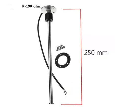 1 шт. нержавеющая сталь 5 отверстий датчики уровня топлива 0-190ohm 240-33ohm 200 250 300 350 450 мм датчики уровня воды для автомобиля лодки датчик - Цвет: 0-190ohm 250mm