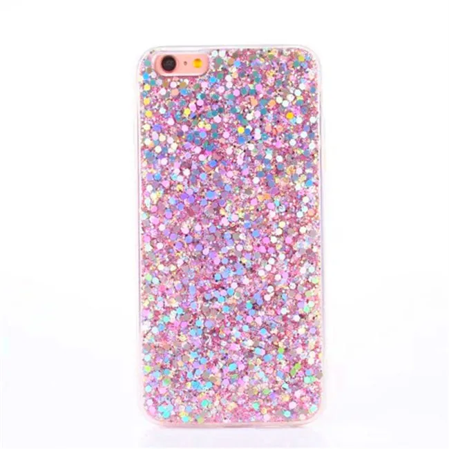 Роскошный индивидуальный блестящий чехол для iphone 6, 6 S, 7, 8 Plus, 11, iphone X, XS, MAX, XR, мягкий силиконовый блестящий чехол - Цвет: Розовый