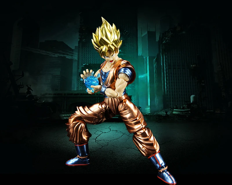 BANDAI металлическая раскраска Dragon Ball Сон Гоку 18,5 см Модель Сборка подвижная игрушка Фигурки Рождественский подарок