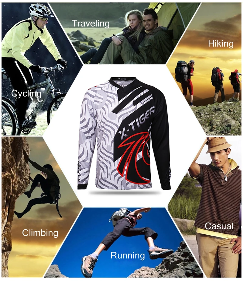 Рубашка X-Tiger DH, спортивная одежда для мотокросса, осенняя куртка для скоростного спуска с длинными рукавами, полиэстер, Горные Джерси, MTB, велосипедные майки