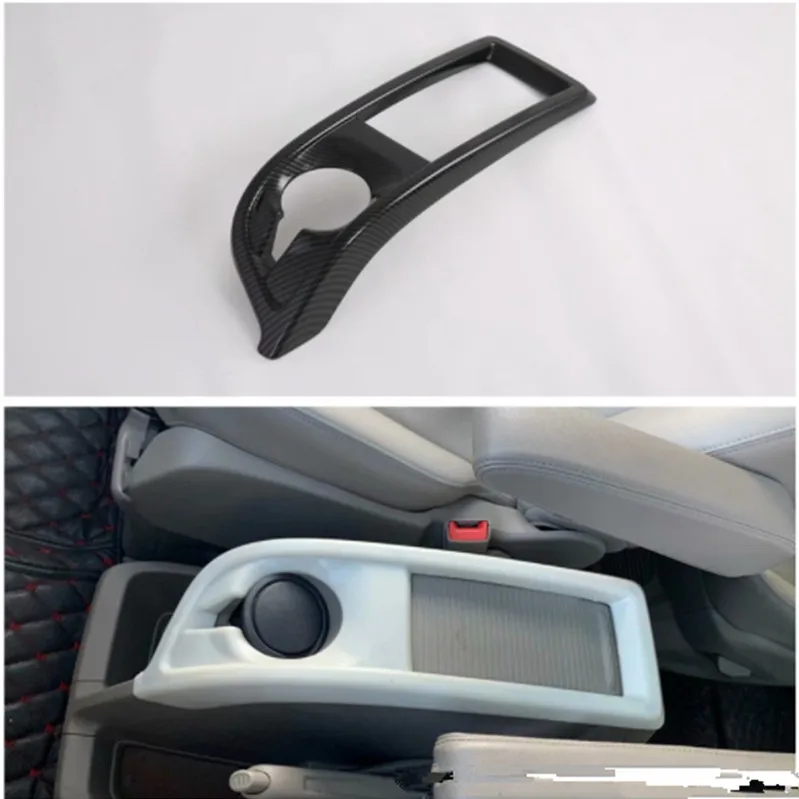 

Carbon Fiber Style ABS Car Inner Water cup Holder Gear Handbrake Cover Trim Fit For Ford Tourneo Custom 2016