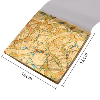 

Gold Foil Sheets Bronze Leaves for Gilding Arts Craft Paper Ceramics Nail Decorations DIY 14X14cm 50pcs Variegated Copper Leaves