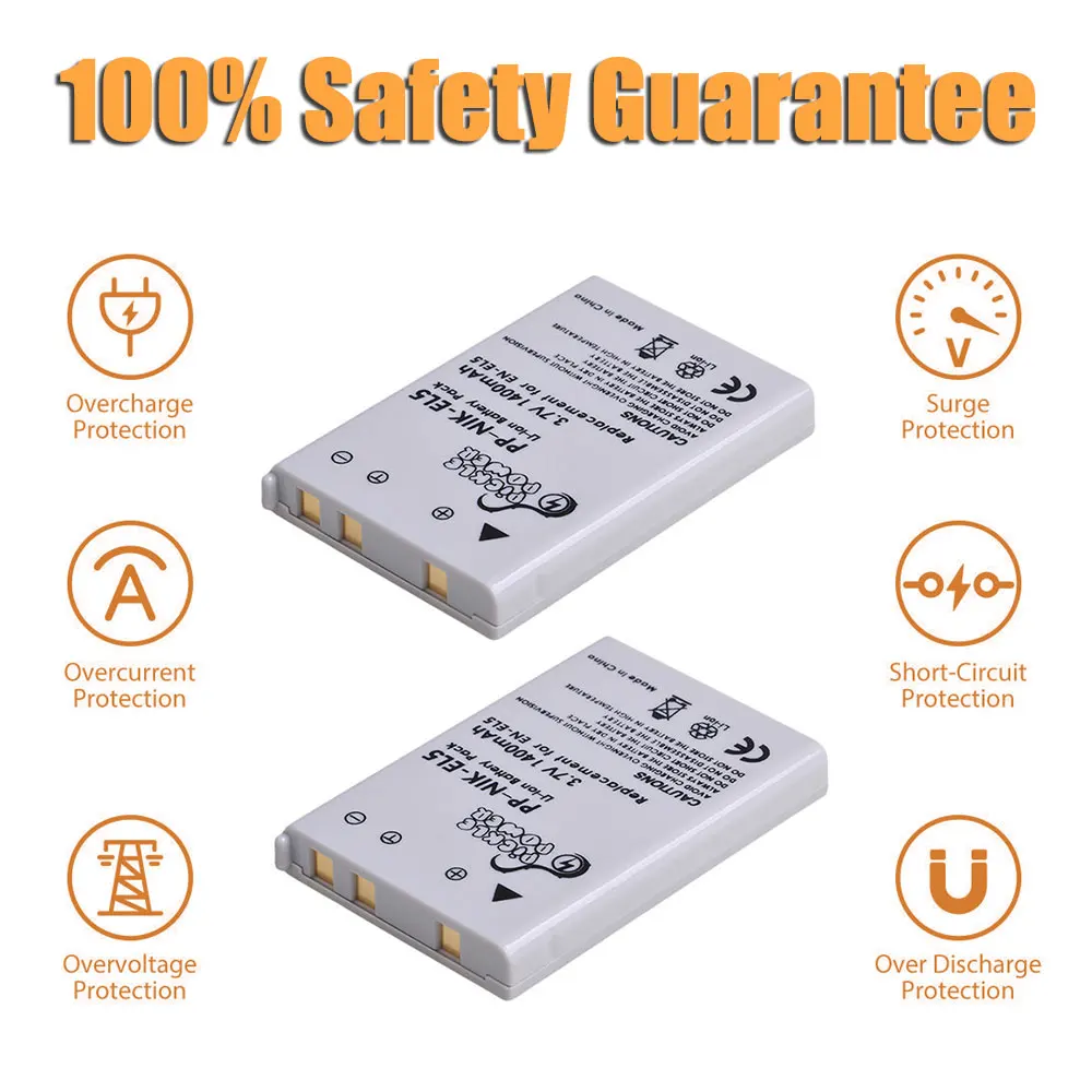 1400mAh ENEL5 EN-EL5 Battery for Nikon Coolpix P530 P520 P510 P100