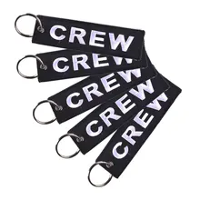 1/3/5Pcs Black Embroidery Crew Key Chain Chamber Keychain for Aviation Gift Promotion Christmas Gifts Keychains Luggage Tag