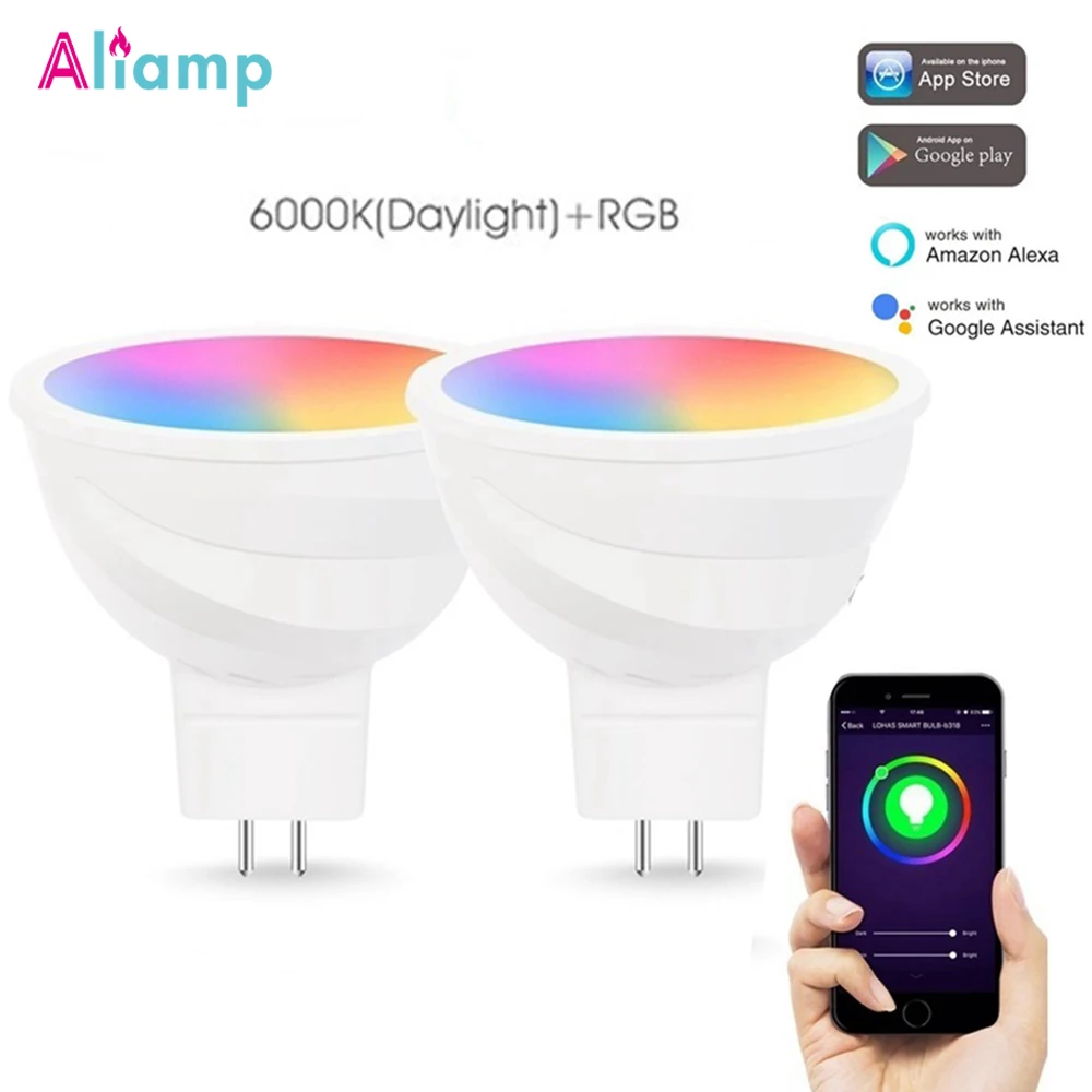 WiFi Смарт Светодиодный светильник отражатель лампы Spolt 50 Вт эквивалент RGB холодный