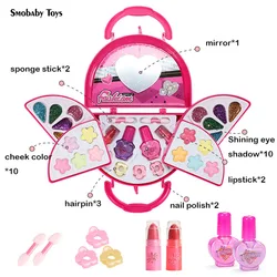 Set de maquillage pour enfants, ensemble de cosmétiques pour petites filles, jeu de simulation, robe de princesse 