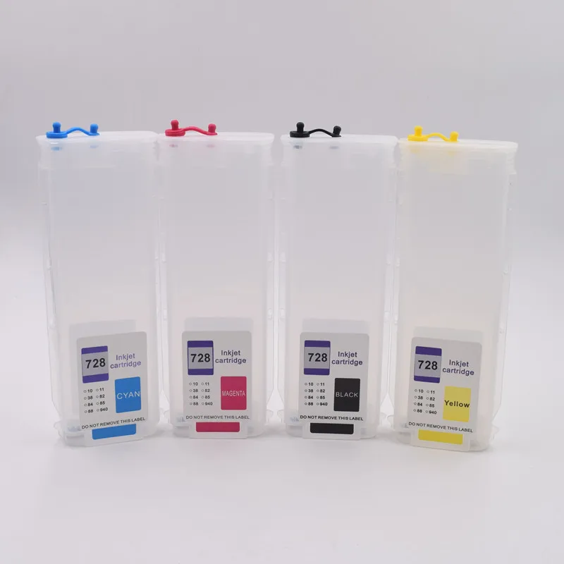 

130ML Or 300ML For HP728 728 730 830 4Colors Empty Refill Ink Cartridge For HP Designjet T730 T830 Inkjet Printers