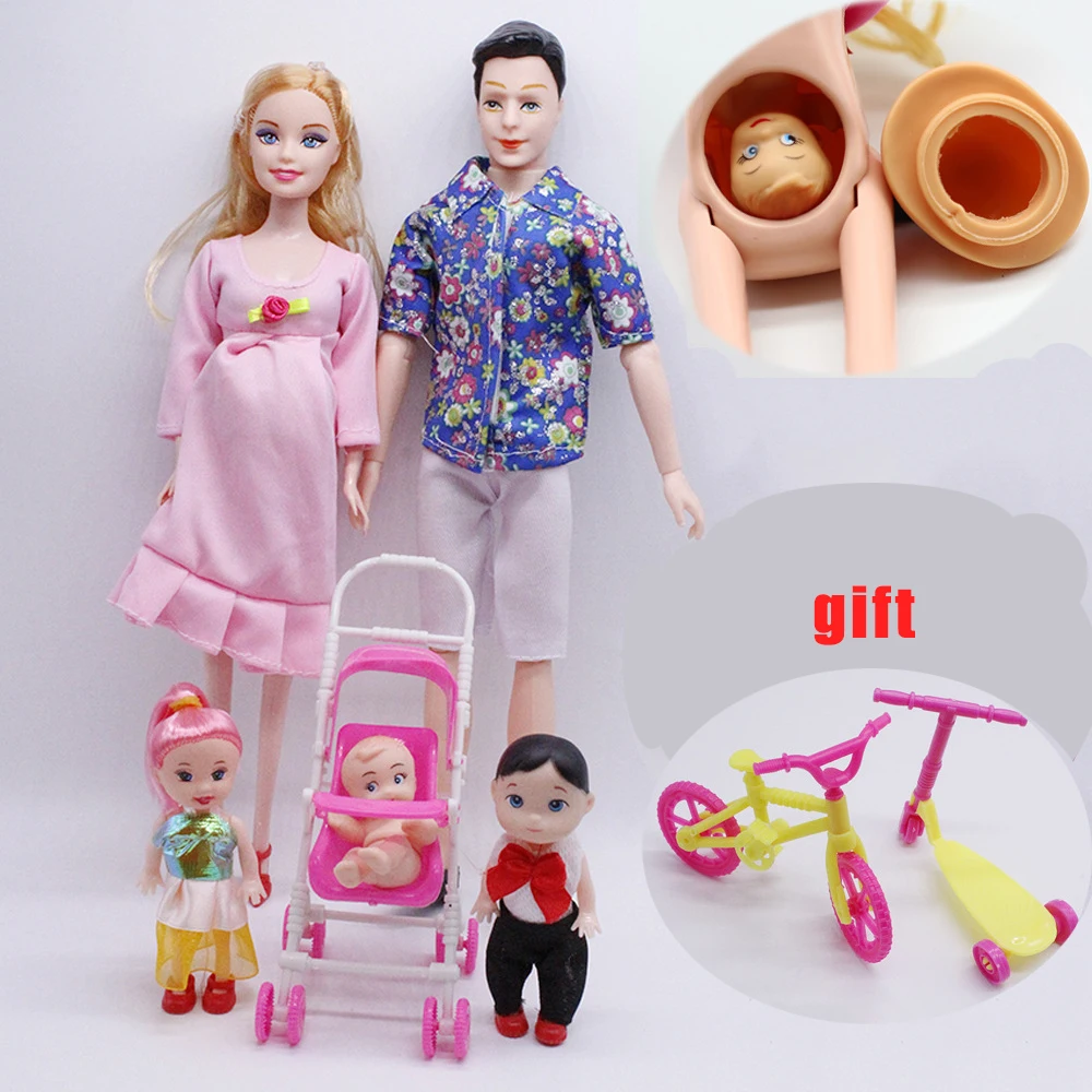 Bjd кукла 6 шт. набор счастливой семьи игрушки куклы для беременных большой живот