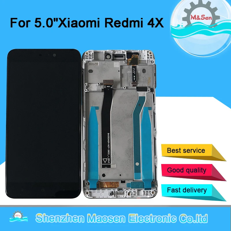 H78aac54325e34b0a978f706b388c7a870 Original M&Sen For 5.0" Xiaomi Redmi 4X LCD Screen Display+Touch Panel Digitizer With Frame For Redmi 4X Display Support 10Touch