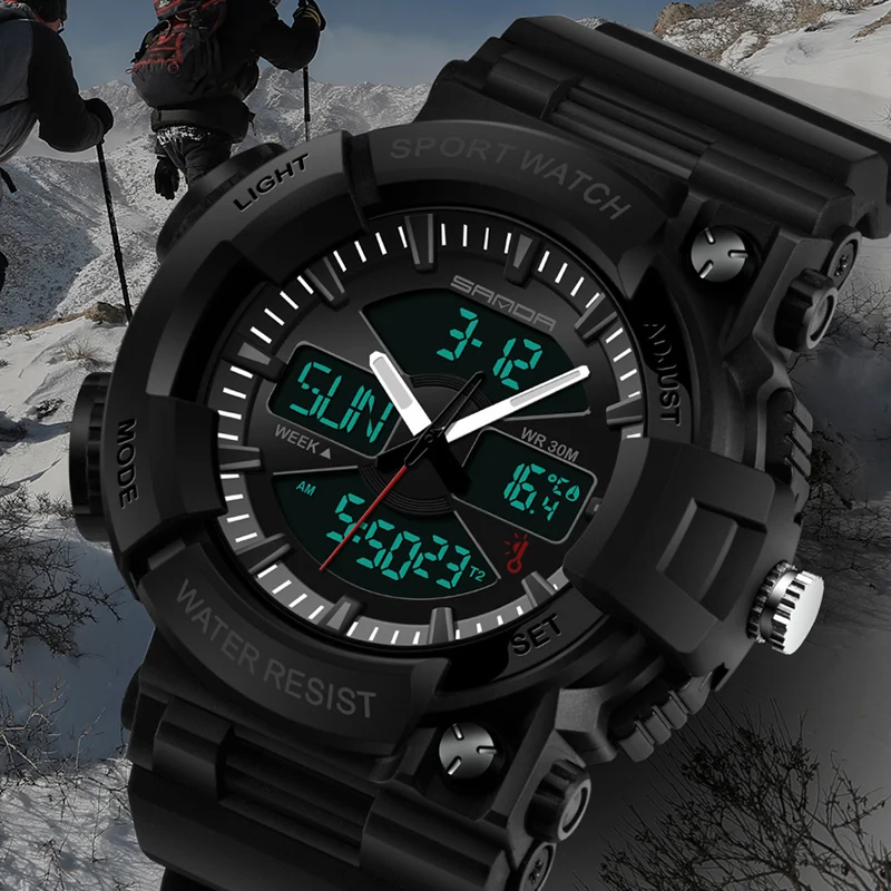 

SANDA Men Sports Watches Fashion S Shock Waterproof Military Watches Men LED Electronic Wristwatches Relogio Masculino 2022