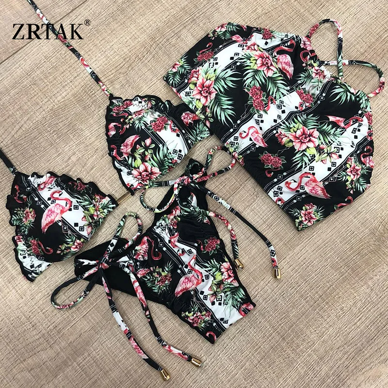 

Zrtak Three-Piece Suit Bikini Woman Sexy String Swimsuit Women'S Beach Tunic Two Set Swimwear Brazilian Bandeau Bikini Set