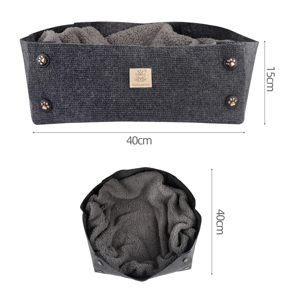 Comfortable Durable Cat Bed Nest Collapsible Cat Bed with Plush Blanket for Cats Dogs Rabbits Pets 40* 40* 15cm