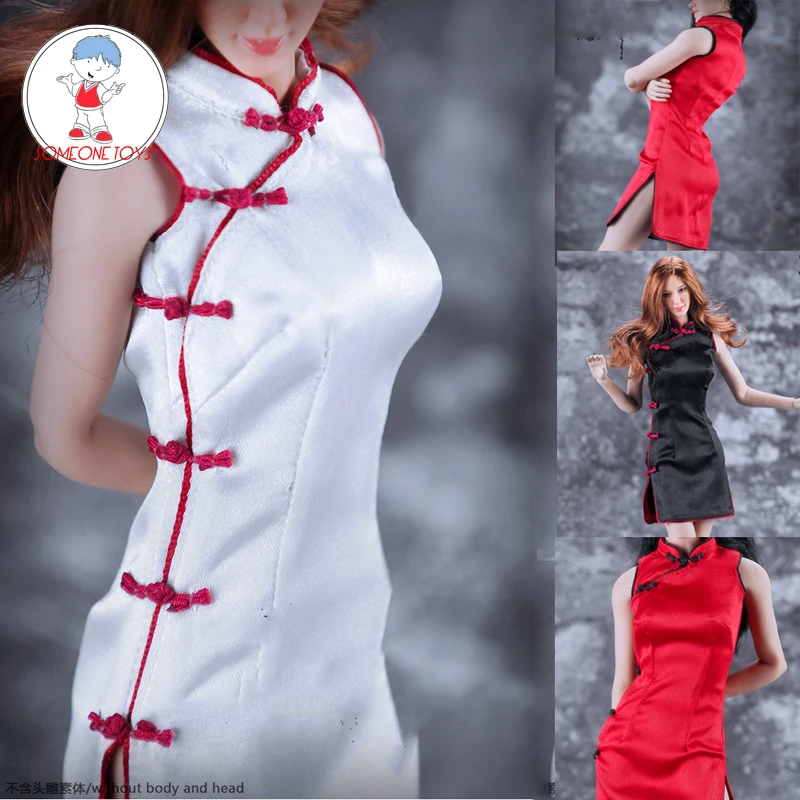 

MULTIFUN 1/6 MF-002 Sexy Short Cheongsam Black Red White For 12 Inches Woman Action Figures