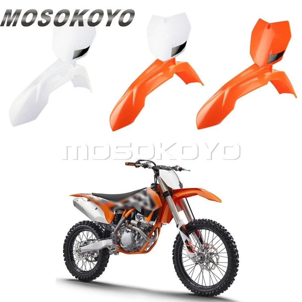 Enduro Dirt Bike переднее крыло + спереди номерной знак для SX XC F W EXC 150 200 350 500 450 оранжевого