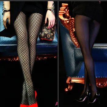 

Custom 1/6 Scale Girl Young Lady 1/6 Scale Feeltoys FT011 Long Fishnet Socks Ultra-thin Elastic Black Stockings Figure