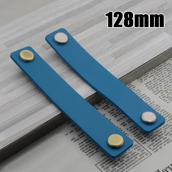 

1* Handle Imitation Leather+Alloy Drawers Door Knobs Drawer Pulls Cupboard Color