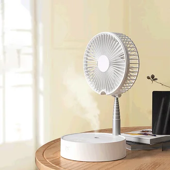 

Stand Fan Telescopic Floor Desk Fan Humidifying Aromatherapy Adjustable Height USB Chargeable for Office Home Outdoor