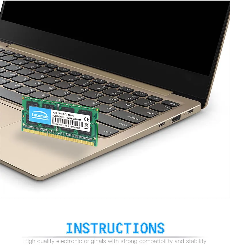 Latumab RAM DDR3 4GB 8GB 16GB 1333MHz Laptop Memory PC3-10600 SODIMM Memory 204Pin 1.5V Notebook Memory Memoria DDR3 RAM Module (21)