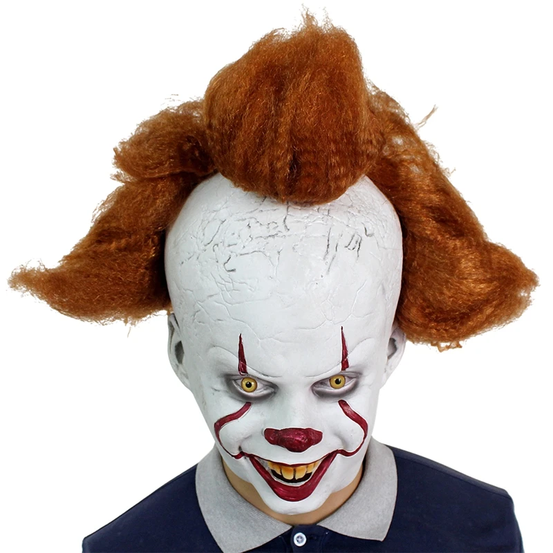 Одежда для клоуна ужасов маска Стивен Кинг это Реалистичная Pennywise волосы клоун