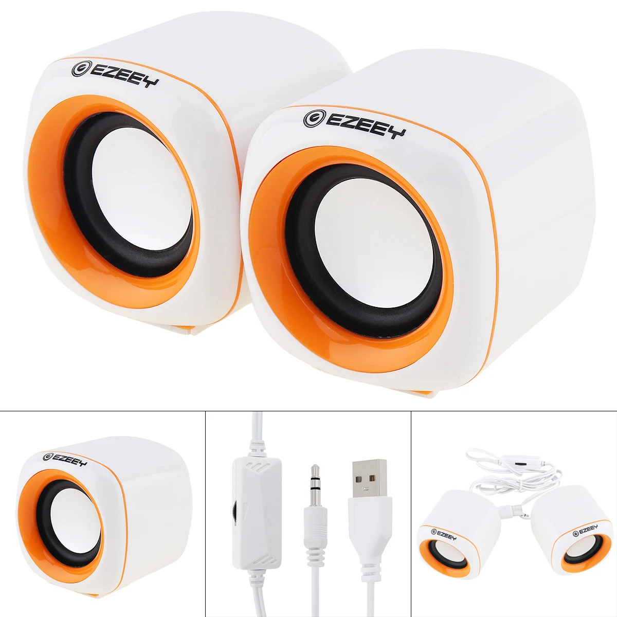 

A1 5W Mini USB 2.0 Subwoofer Speakers with 3.5mm Stereo Jack and USB Powered Support Volume Control for PC / Laptop / Smartphone